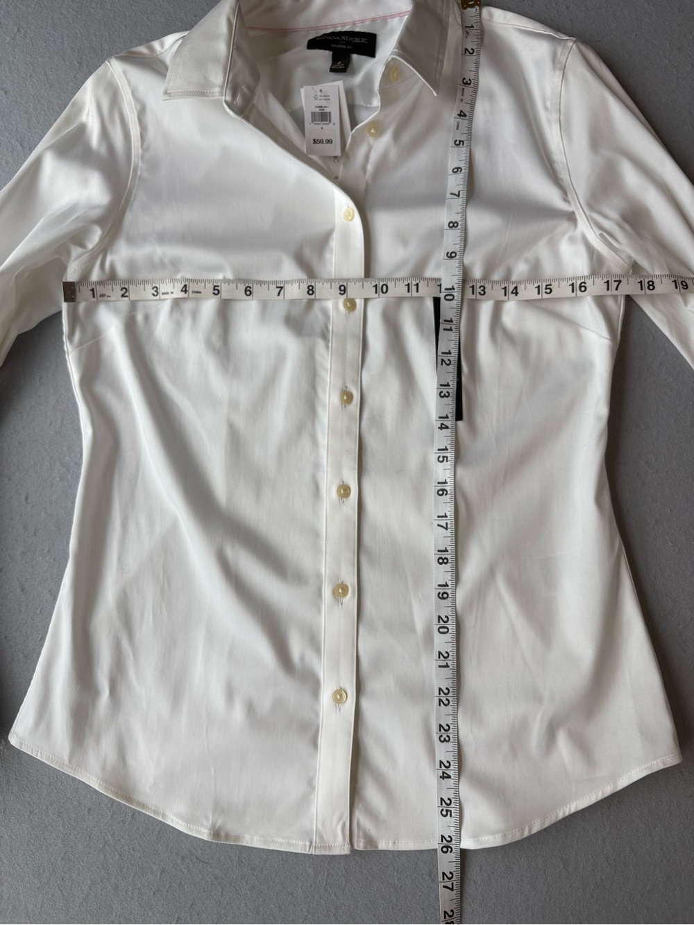 NWT Banana Republic Women’s Non Iron White Tailored Fit Dress Shirt Sz 6 - Picture 7 of 7